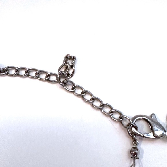 Chico's Layered Beaded Necklace Silver Tone Natural Stone Multi Strand - Picture 4 of 6